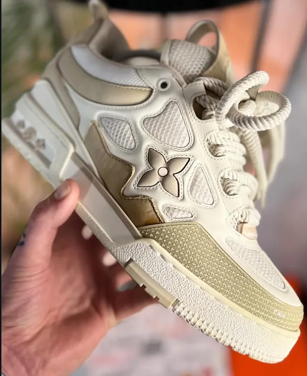 Cream Louis Vuitton trainers with chunky rope laces